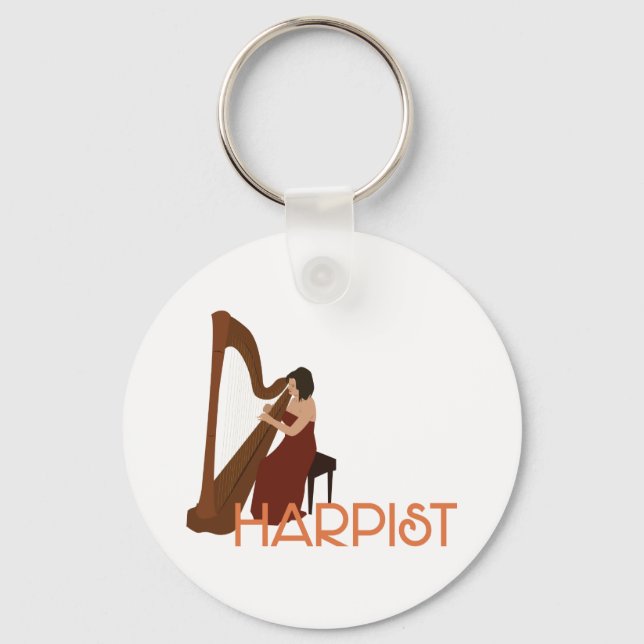 Harp Player Keychain (Front)