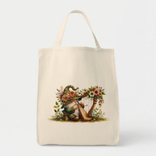 Harp Playing Garden Gnome Tote Bag