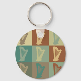 Harp Pop Art Keychain