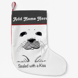 Harp Seal Pup  Sealed with a Kiss Small Christmas Stocking