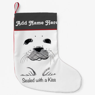 Harp Seal Pup  Sealed with a Kiss Small Christmas Stocking