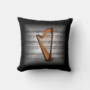Harpe ~ 3D Partition Partielle ~ Gris/Noir Coussin