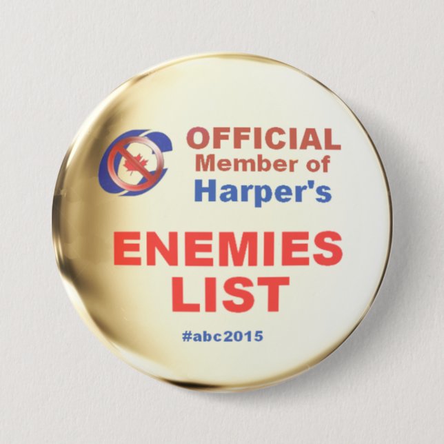 Harper Enemies List 3 Inch Round Button (Front)
