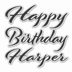 Harper Name Vorname black Sticker Geburtstag