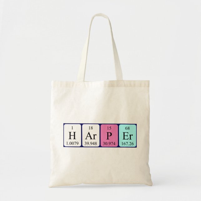 Harper periodic table name tote bag (Front)