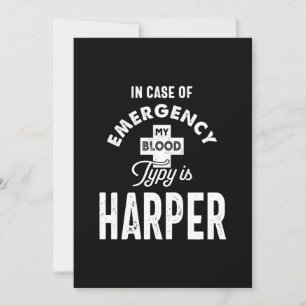 Harper Personalized Name Birthday Gift Invitation