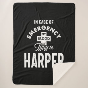 Harper Personalized Name Birthday Gift Sherpa Blanket