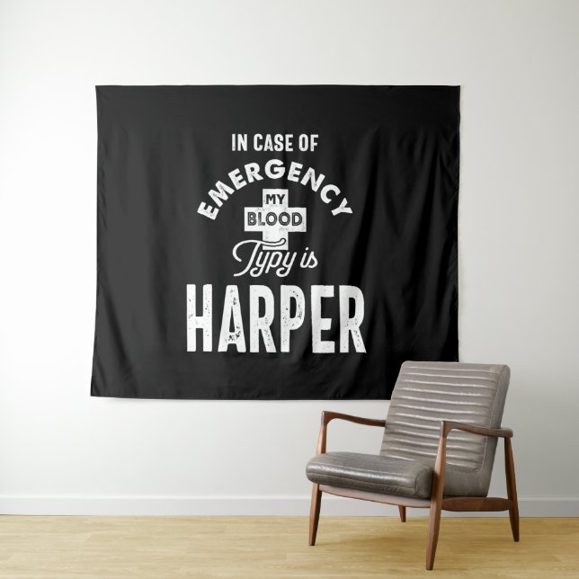 Harper Personalized Name Birthday Gift Tapestry (In Situ (Horizontal))