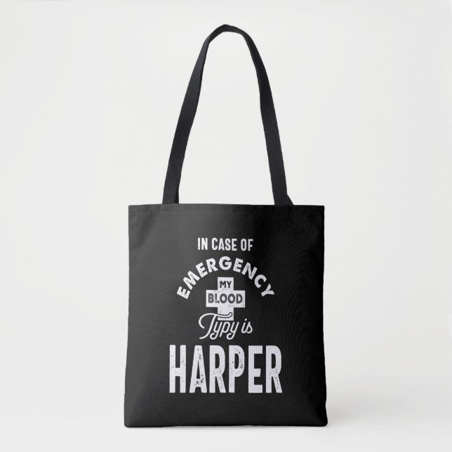 Harper Personalized Name Birthday Gift Tote Bag (Front)