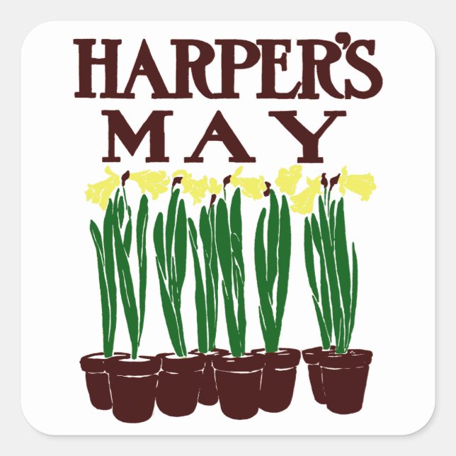 Harper's 1899 Edward Penfield Daffodils Square Sticker (Front)