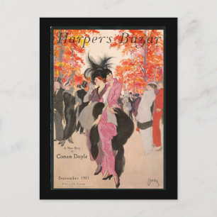 Harper's Bazaar fall fashion 1913 art deco Postcard