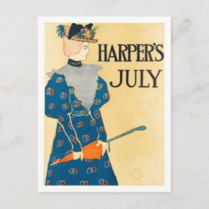 Harper's Cover for July 1896 Postcard