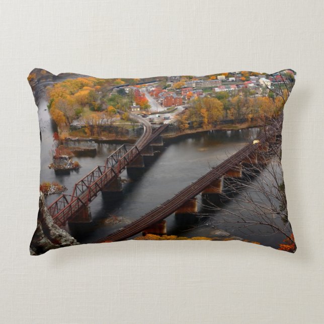 Harpers Ferry in the Fall Accent Pillow (Front)