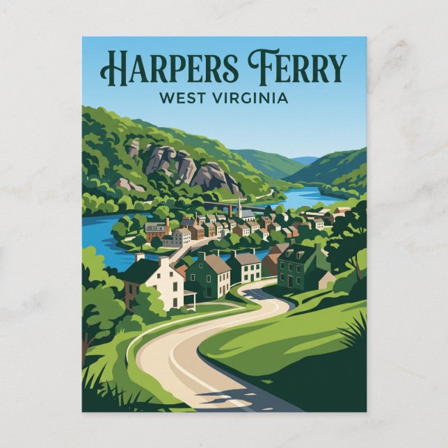 Harpers Ferry USA Postcard (Front)
