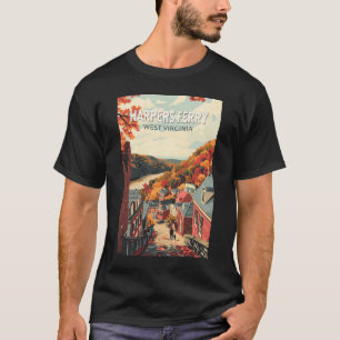 Harpers Ferry West Virginia Travel Art Vintage T-Shirt