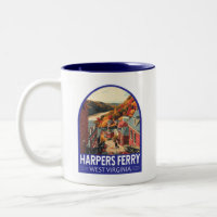 Harpers Ferry West Virginia Travel Art Vintage