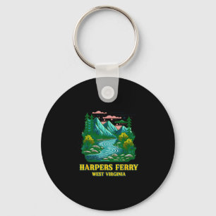 Harpers ferry west virginia vintage mountain river keychain