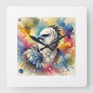 Harpie Eagle 050824AREF151 - Watercolor Square Wall Clock