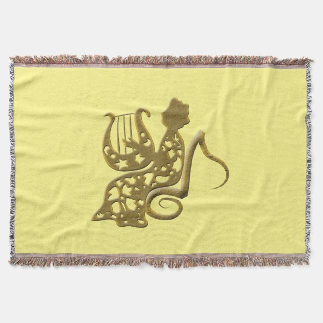 Harpist Throw Blanket (Front)