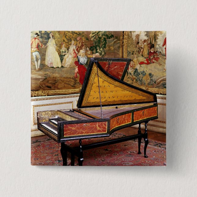 Harpsichord, 1634 2 inch square button (Front)