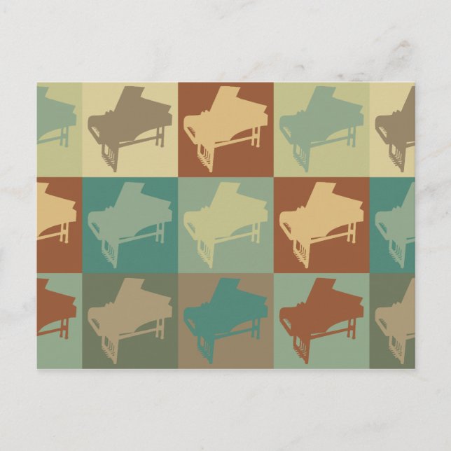 Harpsichord Pop Art Postcard (Front)
