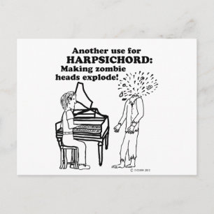 Harpsichord Zombie Explode Postcard