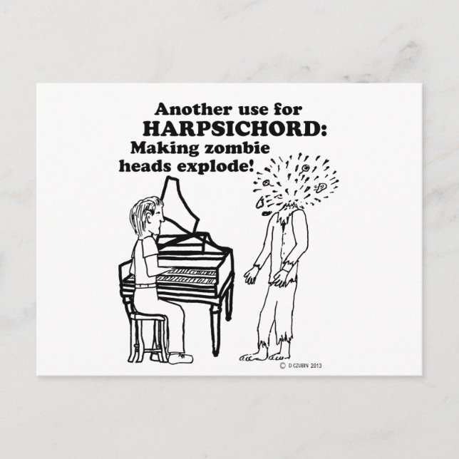 Harpsichord Zombie Explode Postcard (Front)