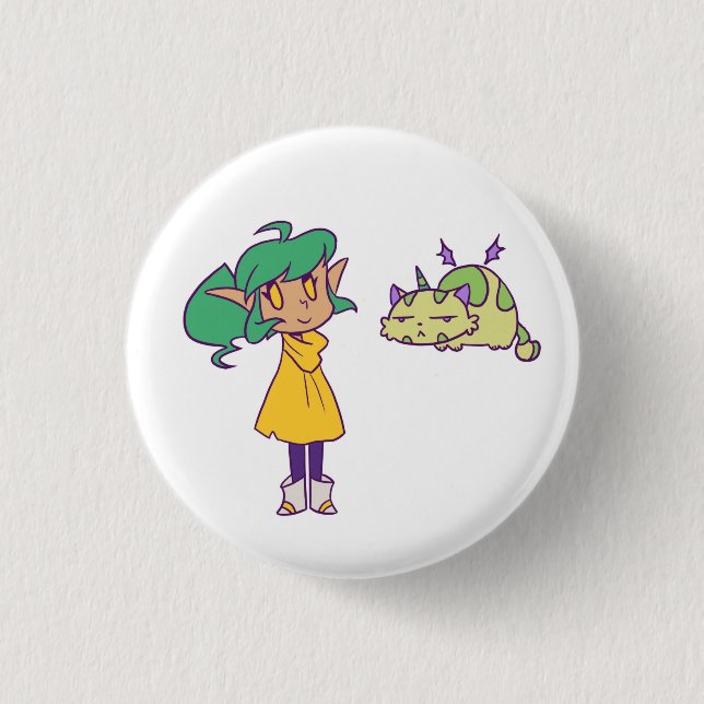 Harpy and Pumpkin 1 Inch Round Button (Front)