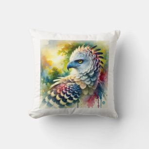 Harpy Eagle 240824AREF108 - Watercolor Throw Pillow