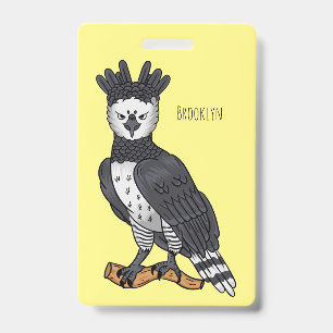 Harpy eagle cartoon illustration badge