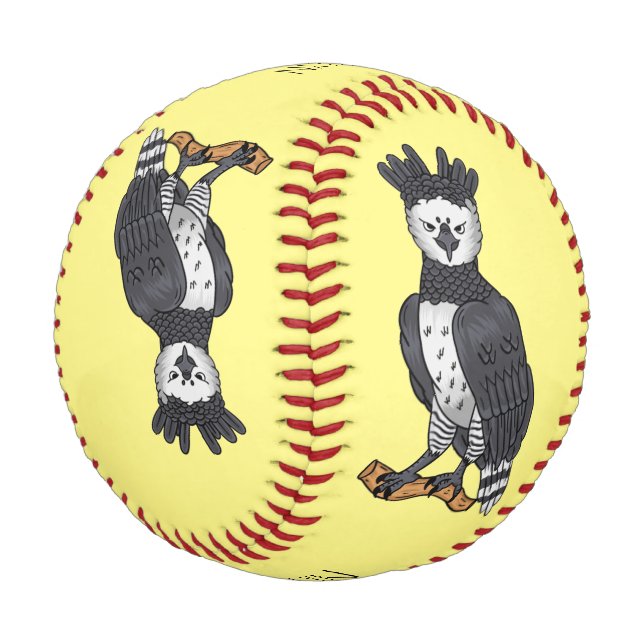 Harpy eagle cartoon illustration baseball (Angled)