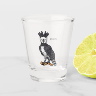 Harpy eagle cartoon illustration  shot glass