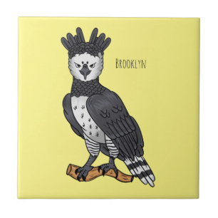 Harpy eagle cartoon illustration  tile