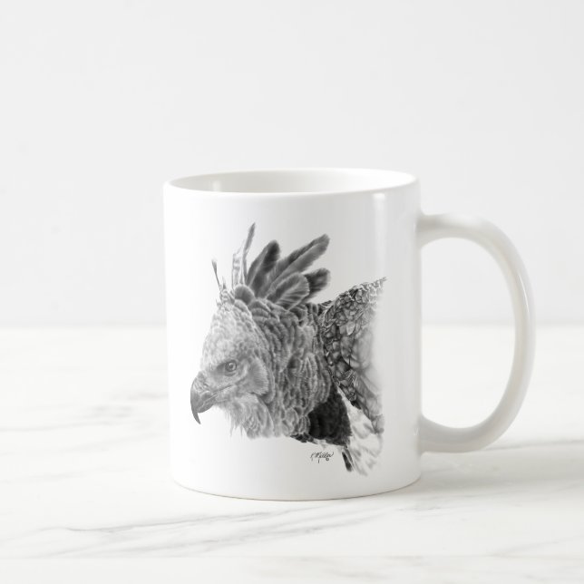 Harpy Eagle Drawing Coffee Mug (Right)