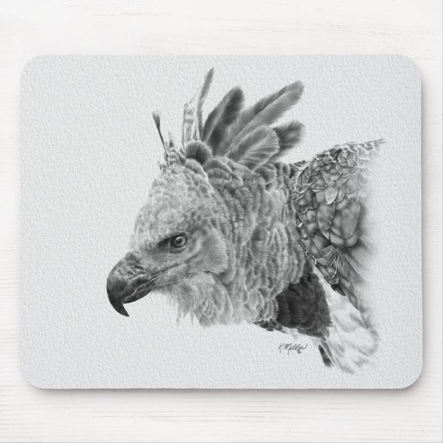 Harpy Eagle Drawing Mouse Pad (Front)