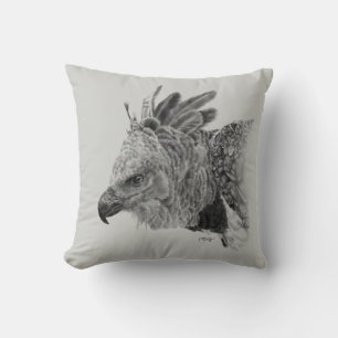 Harpy Eagle Drawing Throw Pillow