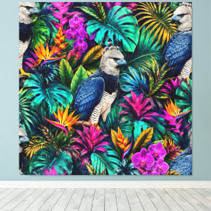 Harpy Eagle Jungle Dreams Seamless Surface Pattern Canvas Print