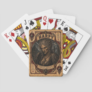 Harpy, Vintage Circus Monsters Playing Cards