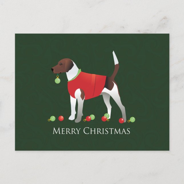 Harrier Dog Christmas Design Holiday Postcard (Front)