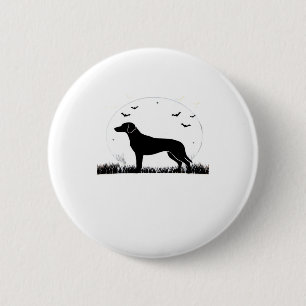 Harrier Dog � Halloween Moon Silhouette Classic T- 2 Inch Round Button