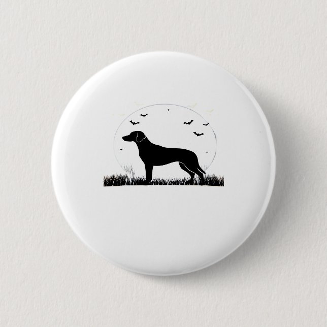 Harrier Dog � Halloween Moon Silhouette Classic T- 2 Inch Round Button (Front)