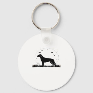 Harrier Dog � Halloween Moon Silhouette Classic T- Keychain