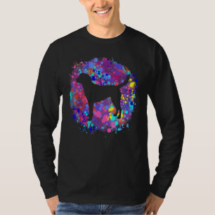 Harrier Dog Pink Watercolor Splatter Art Love Dogs T-Shirt