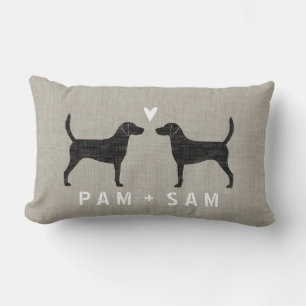 Harrier Dog Silhouettes Love Lumbar Pillow