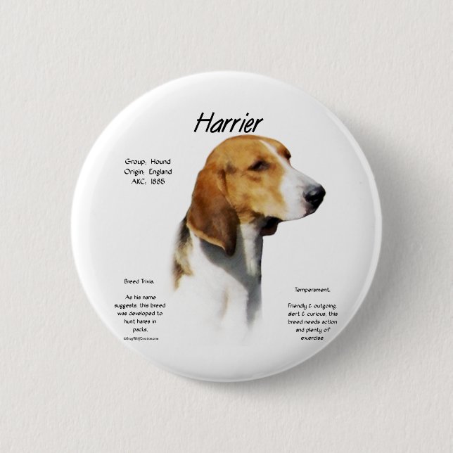 Harrier History Design 2 Inch Round Button (Front)