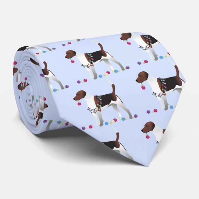 Harrier or Beagle Silhouette Christmas Design Tie (Rolled)