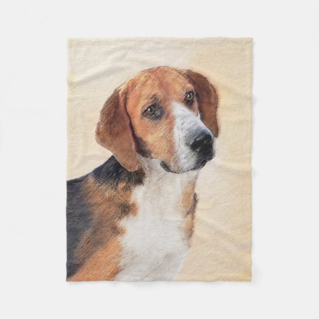 Harrier Painting - Cute Original Dog Art Fleece Blanket (Front)
