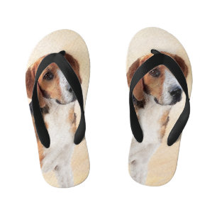 Harrier Painting - Cute Original Dog Art Kid's Flip Flops