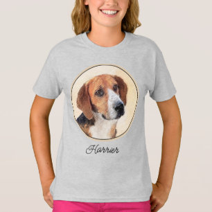 Harrier Painting - Cute Original Dog Art T-Shirt