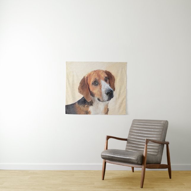 Harrier Painting - Cute Original Dog Art Tapestry (In Situ (Horizontal))